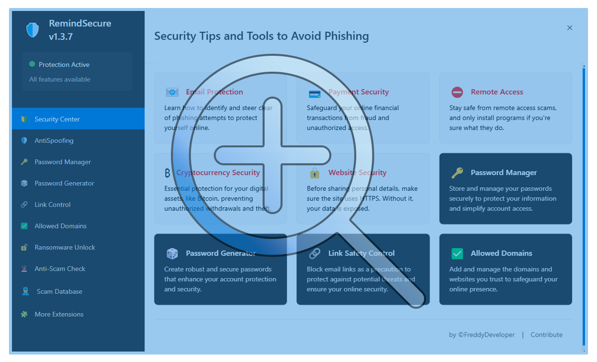 RemindSecure Interface